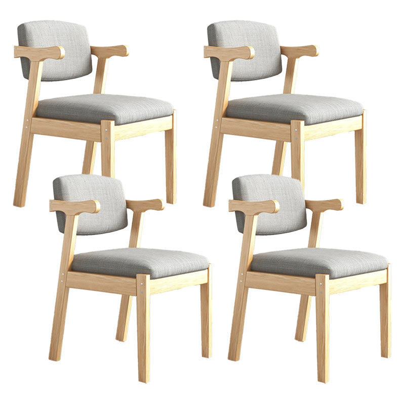 Contemporary Style Chair Armless Open Back Chair with Wood Legs for Home