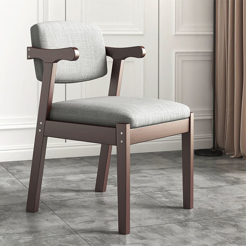 Contemporary Style Chair Armless Open Back Chair with Wood Legs for Home