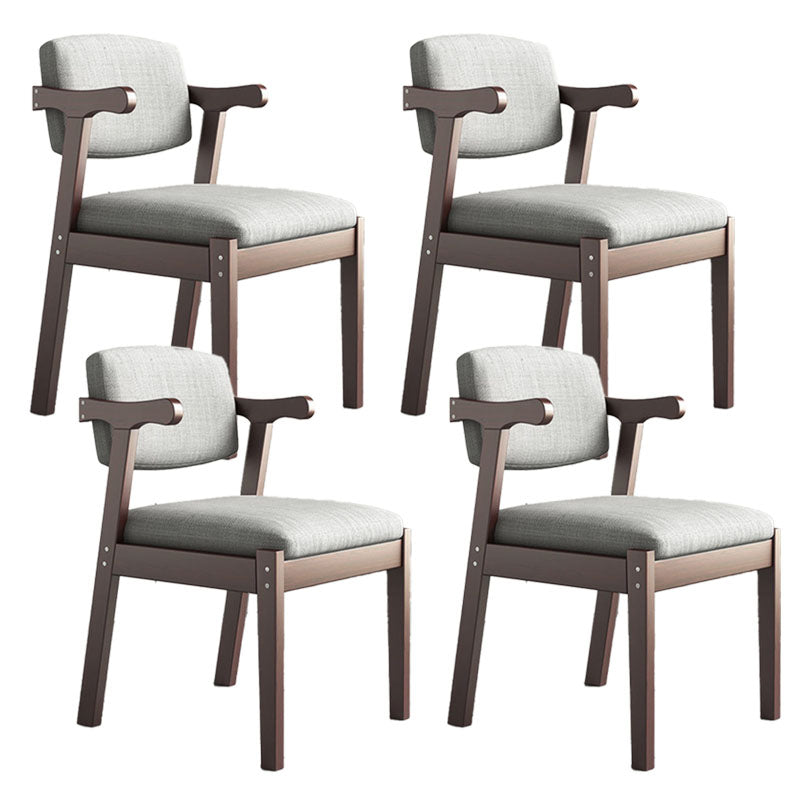 Contemporary Style Chair Armless Open Back Chair with Wood Legs for Home