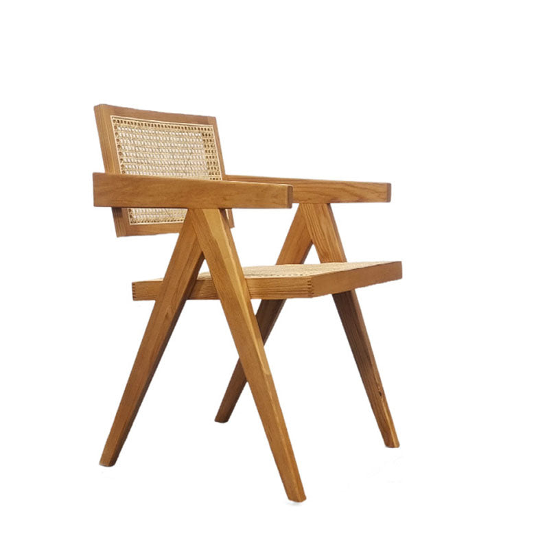 Contemporary Style Chair Arm Open Back Chair with Wood Legs for Home