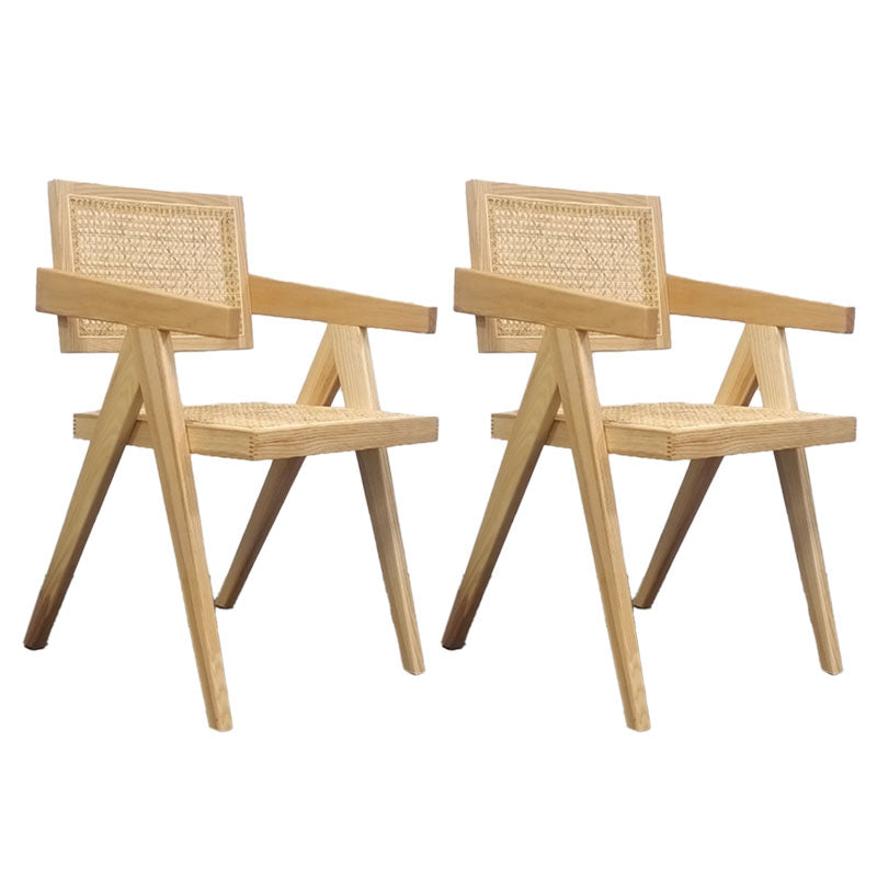 Contemporary Style Chair Arm Open Back Chair with Wood Legs for Home