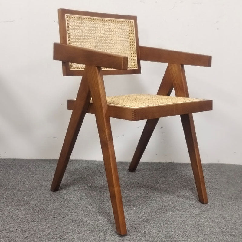 Contemporary Style Chair Arm Open Back Chair with Wood Legs for Home
