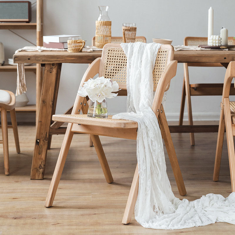 Contemporary Style Chair Armless Folding Chair with Wood Legs for Home