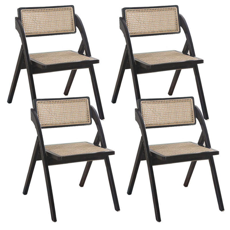 Contemporary Style Chair Armless Folding Chair with Wood Legs for Home