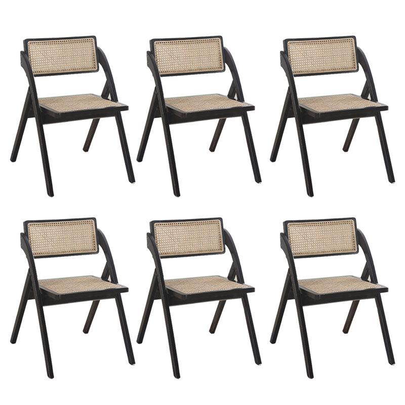 Contemporary Style Chair Armless Folding Chair with Wood Legs for Home