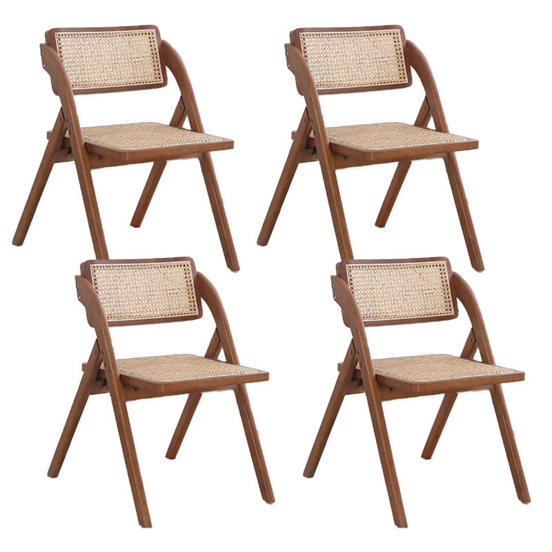 Contemporary Style Chair Armless Folding Chair with Wood Legs for Home