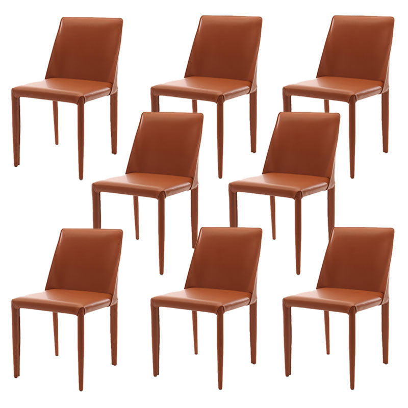 Designer Style Armless Chair Solid Back Side Leather Indoor Chair for Restaurant
