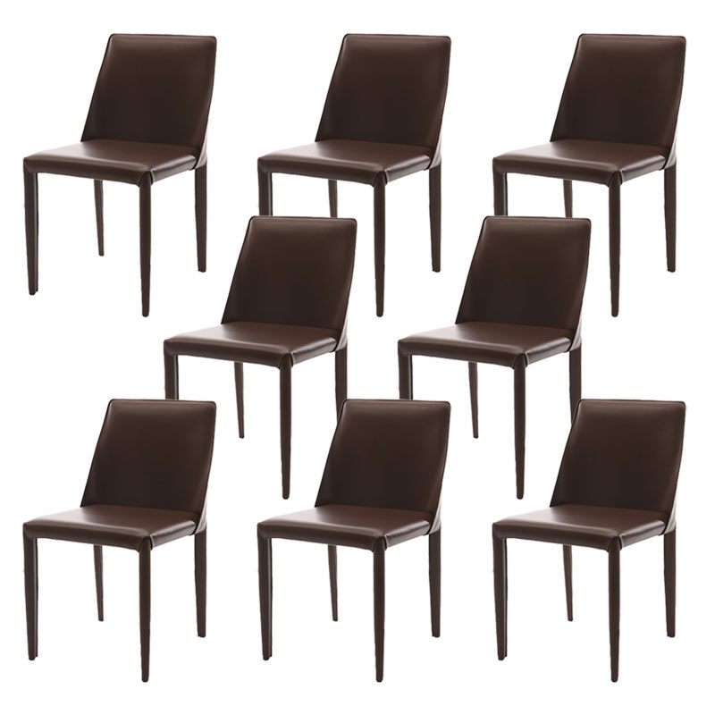 Designer Style Armless Chair Solid Back Side Leather Indoor Chair for Restaurant
