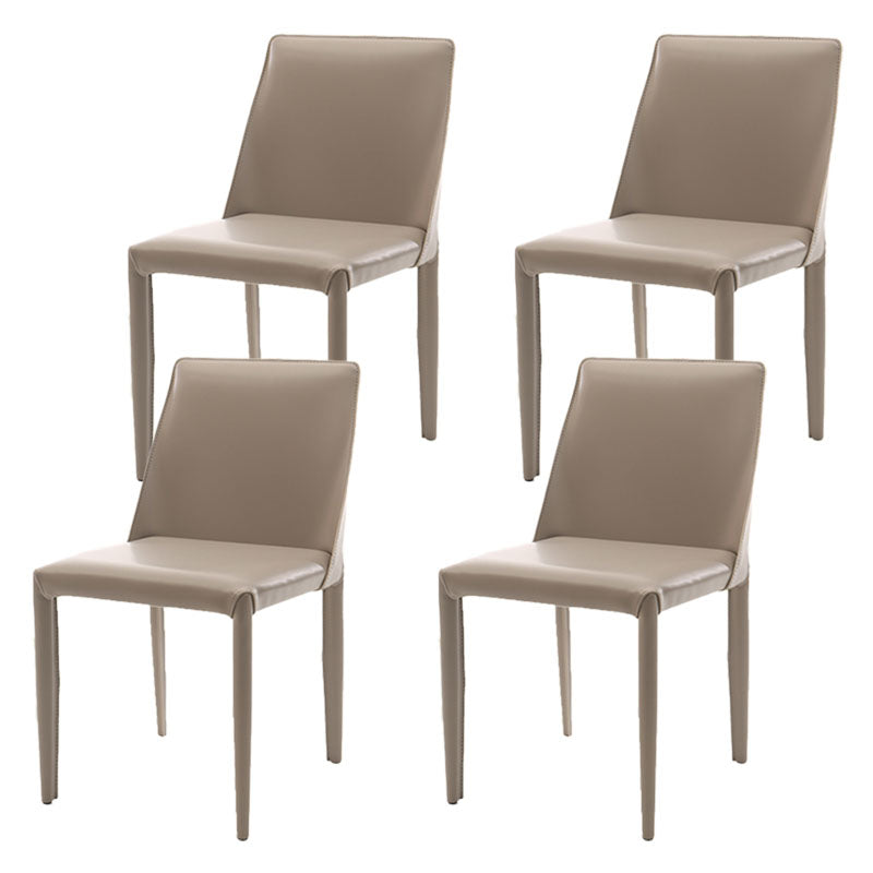 Designer Style Armless Chair Solid Back Side Leather Indoor Chair for Restaurant