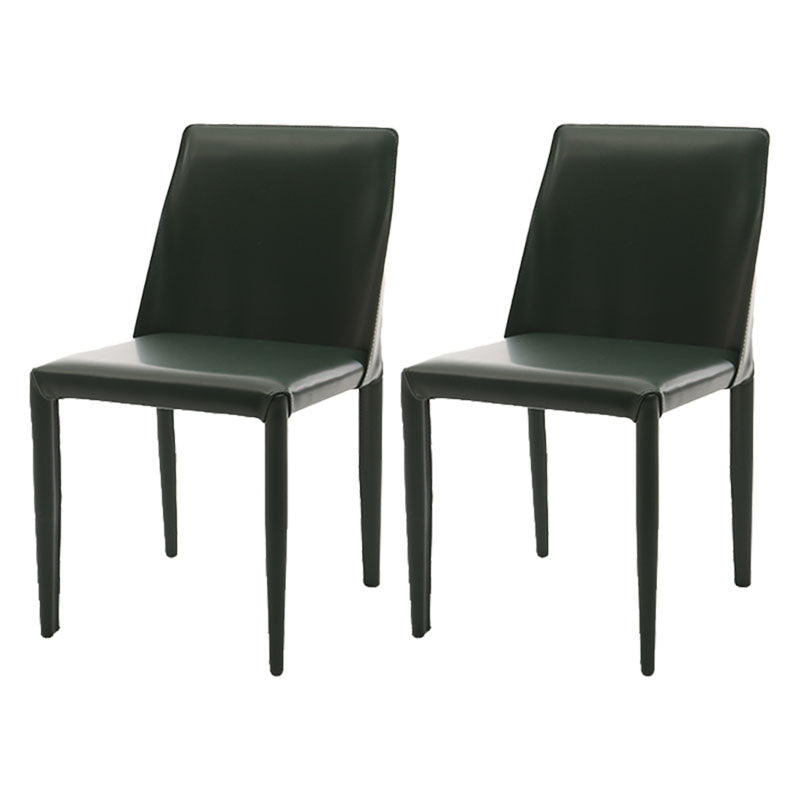 Designer Style Armless Chair Solid Back Side Leather Indoor Chair for Restaurant