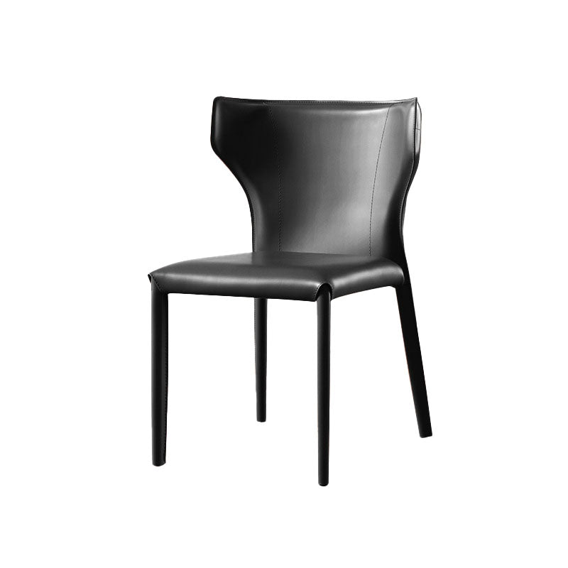 Contemporary Style Chair Armless Wingback Side Chair with Metal Legs for Home