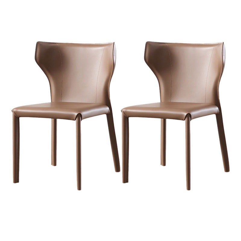 Contemporary Style Chair Armless Wingback Side Chair with Metal Legs for Home