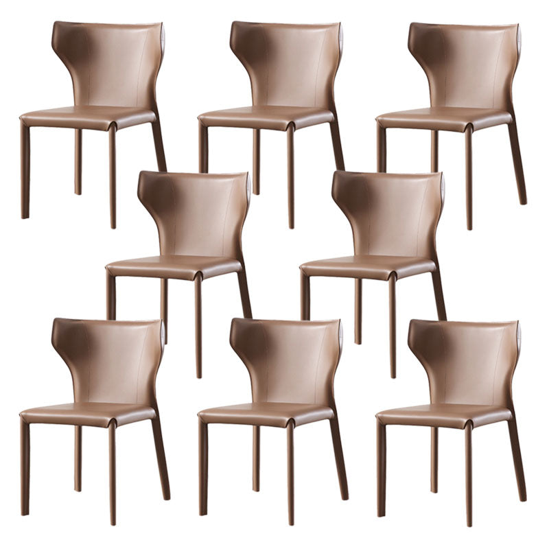 Contemporary Style Chair Armless Wingback Side Chair with Metal Legs for Home