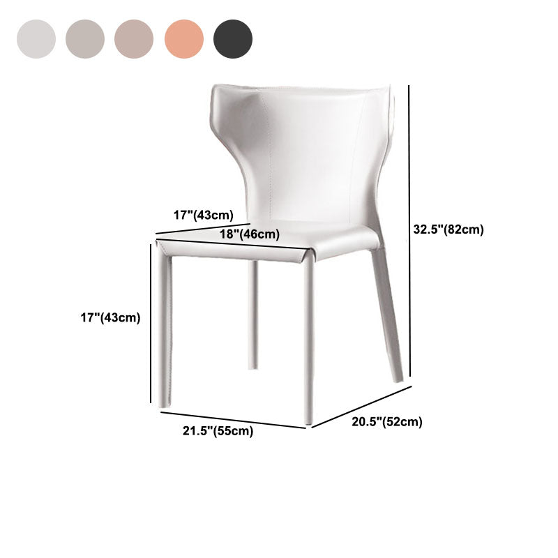 Contemporary Style Chair Armless Wingback Side Chair with Metal Legs for Home