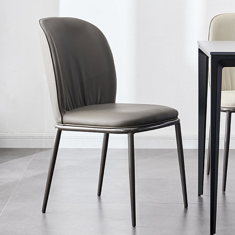 Industrial Style Chair Dining Armless Dining Chairs with Metal Legs for Home