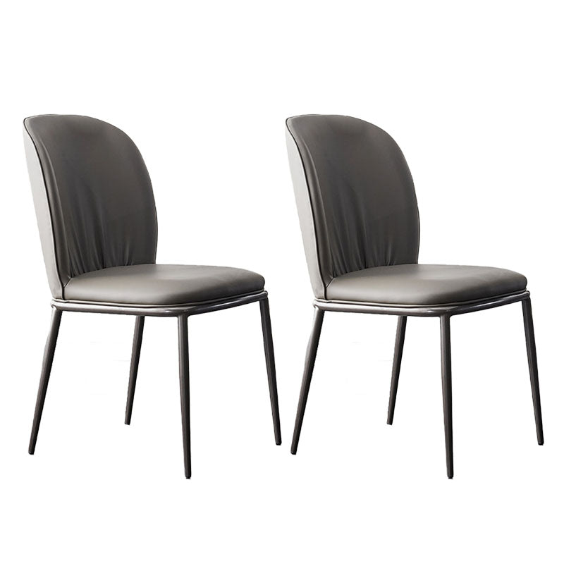 Industrial Style Chair Dining Armless Dining Chairs with Metal Legs for Home