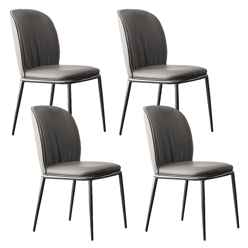 Industrial Style Chair Dining Armless Dining Chairs with Metal Legs for Home