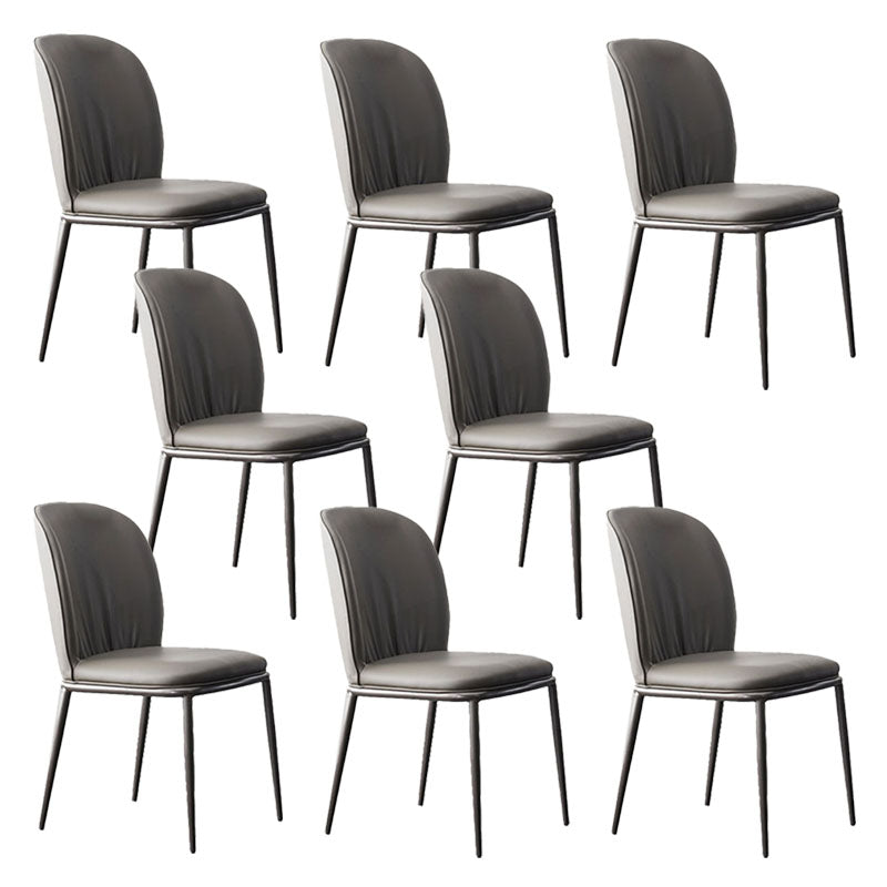 Industrial Style Chair Dining Armless Dining Chairs with Metal Legs for Home