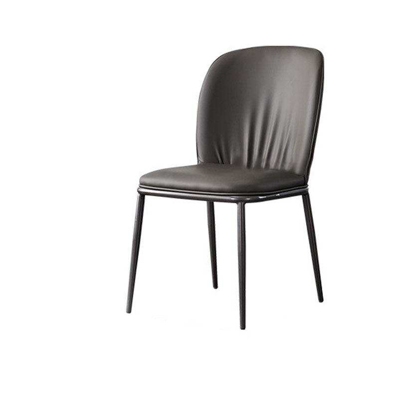 Industrial Style Chair Dining Armless Dining Chairs with Metal Legs for Home