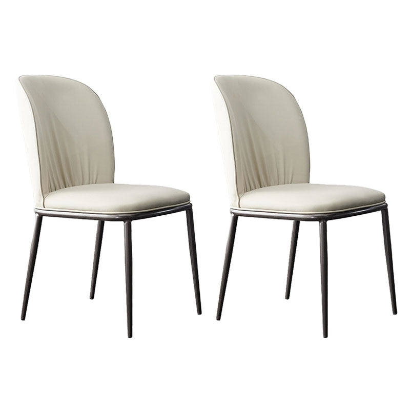 Industrial Style Chair Dining Armless Dining Chairs with Metal Legs for Home