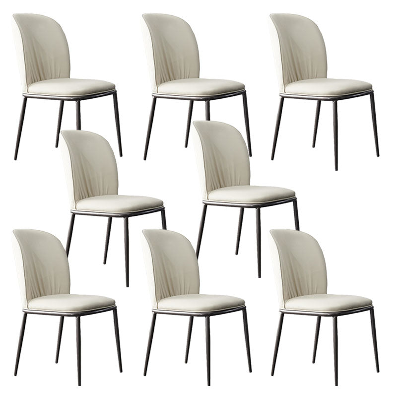 Industrial Style Chair Dining Armless Dining Chairs with Metal Legs for Home