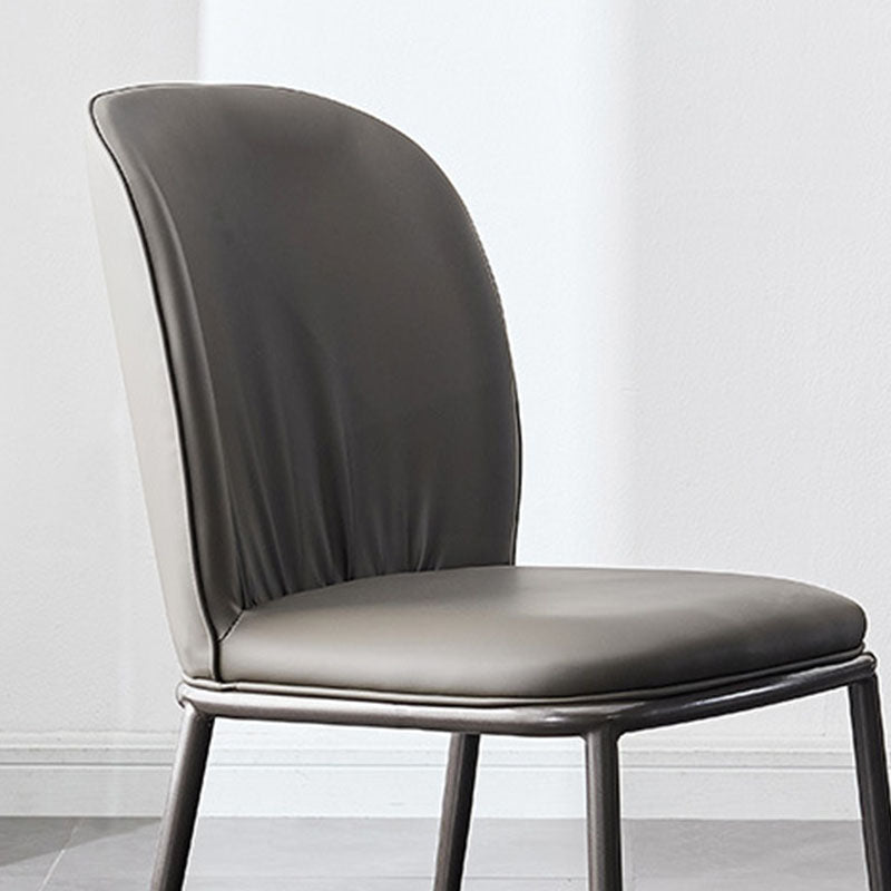 Industrial Style Chair Dining Armless Dining Chairs with Metal Legs for Home