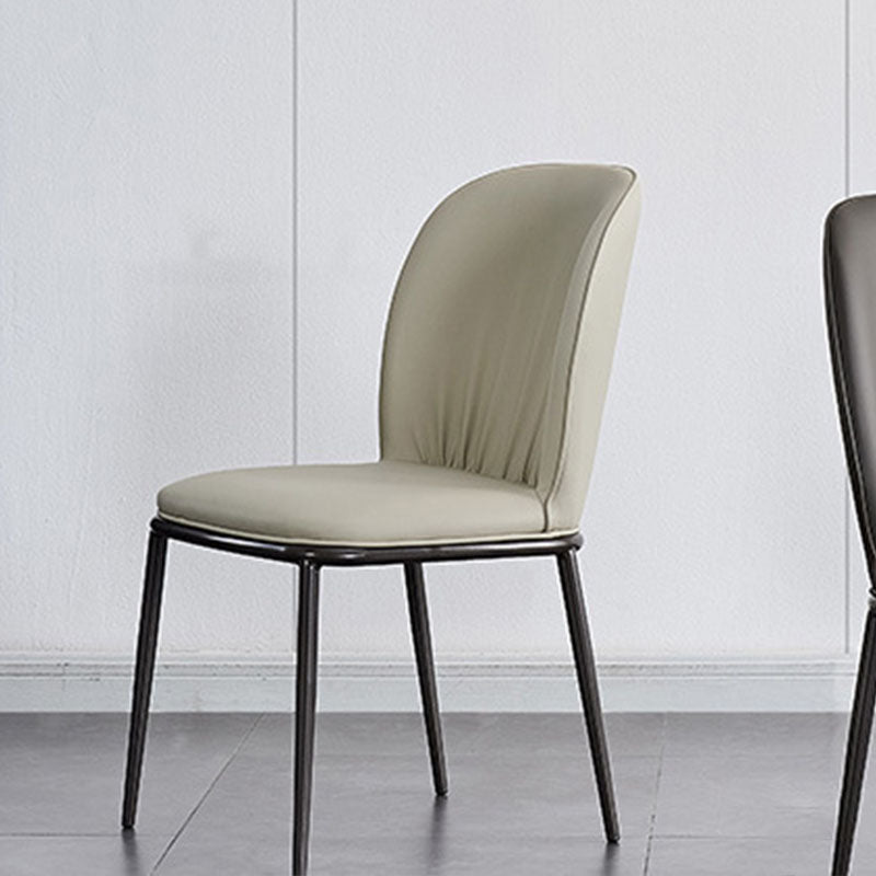 Industrial Style Chair Dining Armless Dining Chairs with Metal Legs for Home