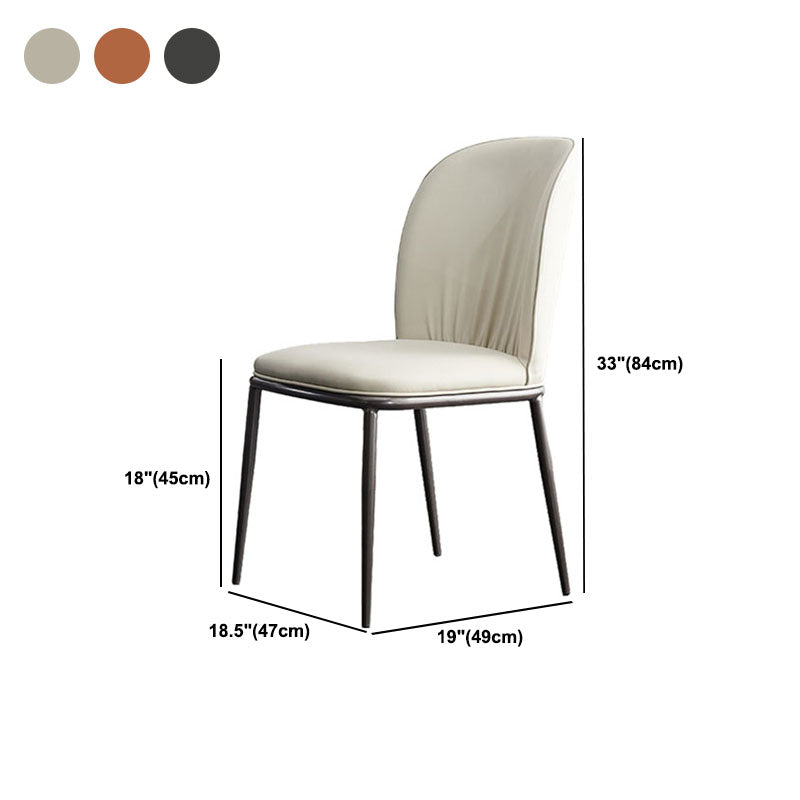 Industrial Style Chair Dining Armless Dining Chairs with Metal Legs for Home