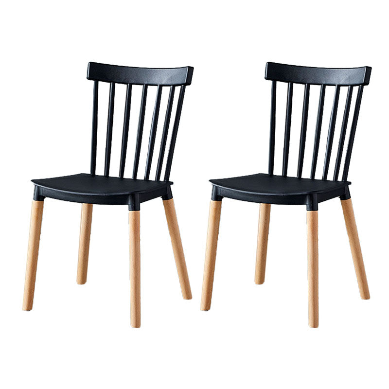 Contemporary Style Chair Dining Armless Dining Chairs with Wooden Legs for Home