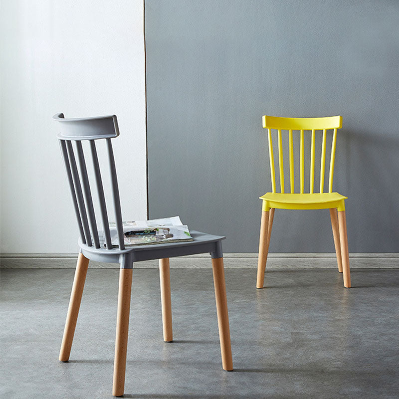 Contemporary Style Chair Dining Armless Dining Chairs with Wooden Legs for Home