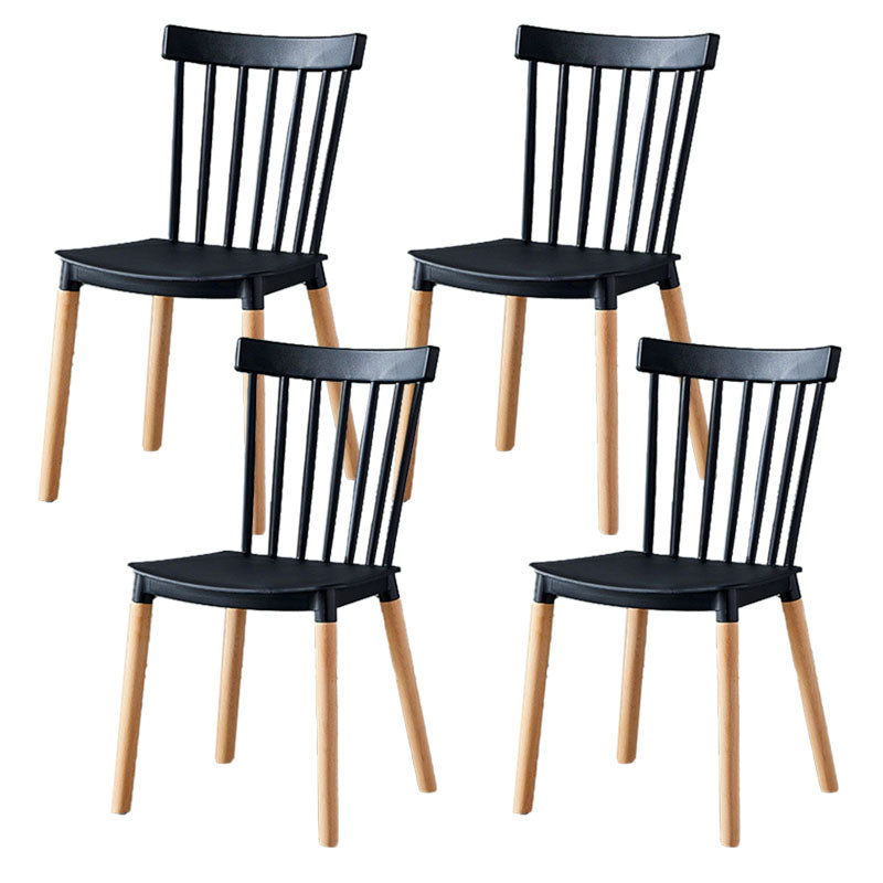 Contemporary Style Chair Dining Armless Dining Chairs with Wooden Legs for Home