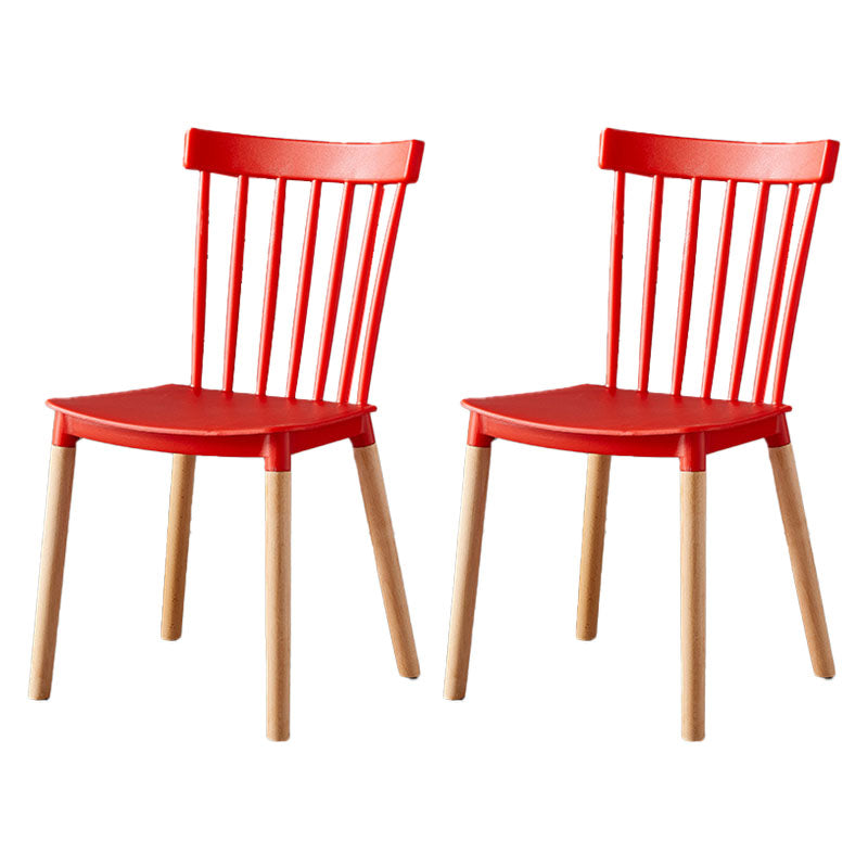 Contemporary Style Chair Dining Armless Dining Chairs with Wooden Legs for Home