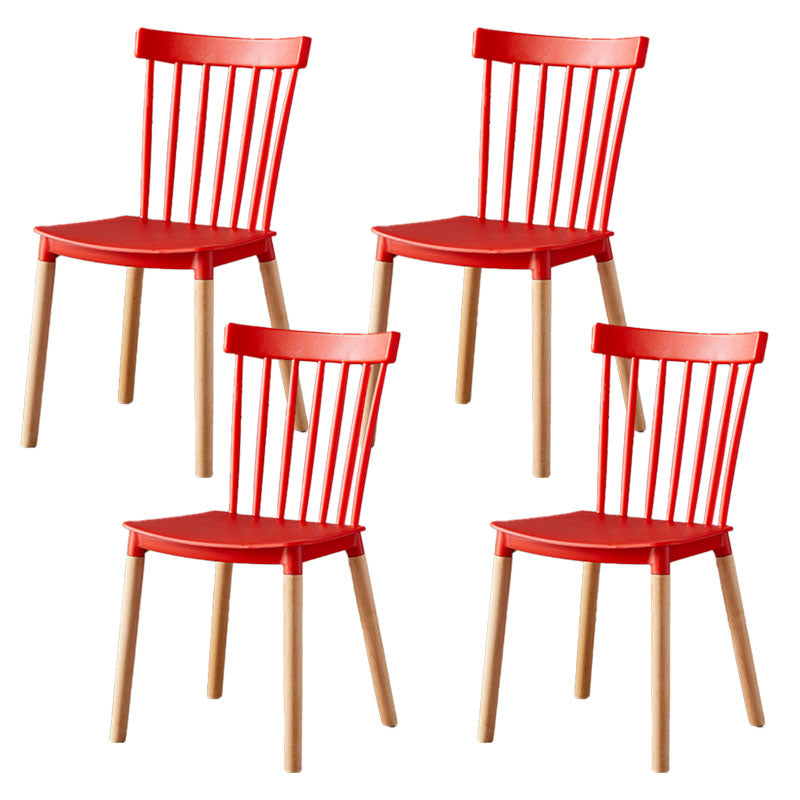 Contemporary Style Chair Dining Armless Dining Chairs with Wooden Legs for Home
