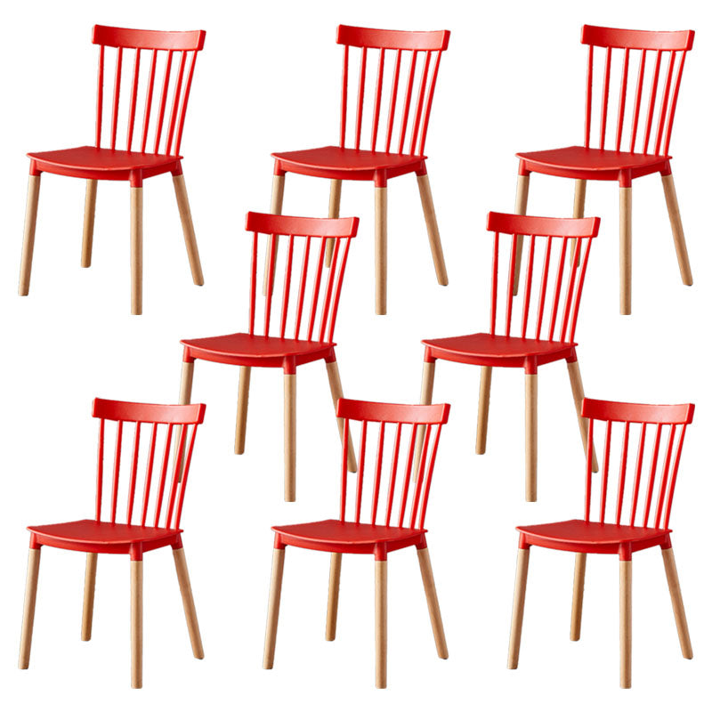 Contemporary Style Chair Dining Armless Dining Chairs with Wooden Legs for Home