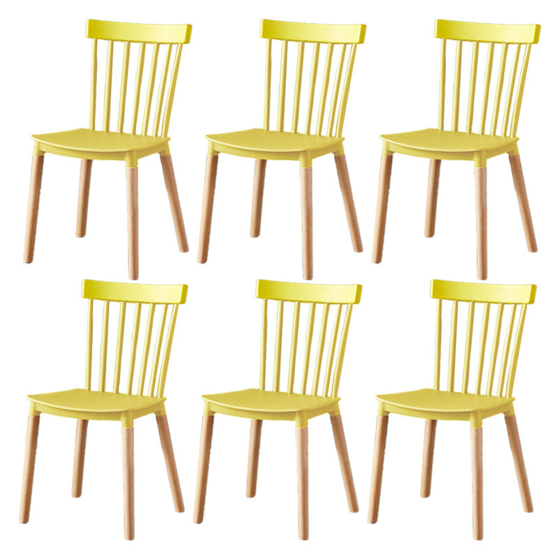 Contemporary Style Chair Dining Armless Dining Chairs with Wooden Legs for Home