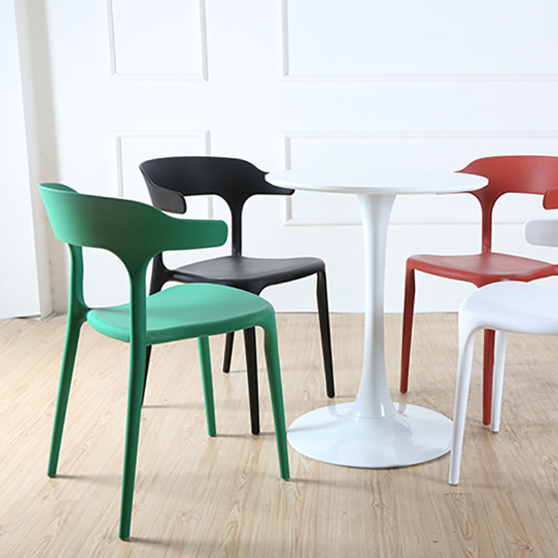 Contemporary Style Armless Dining Chair Plastic Open Back Side Chair for Restaurant