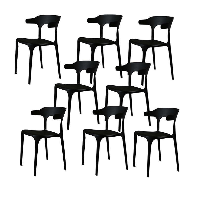 Contemporary Style Armless Dining Chair Plastic Open Back Side Chair for Restaurant