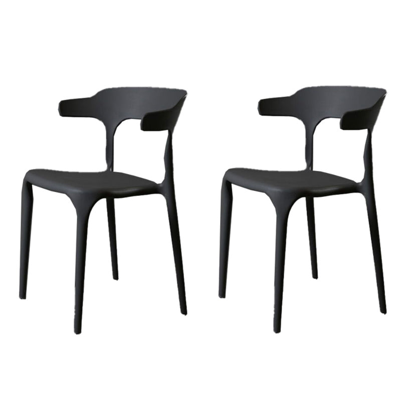 Contemporary Style Armless Dining Chair Plastic Open Back Side Chair for Restaurant