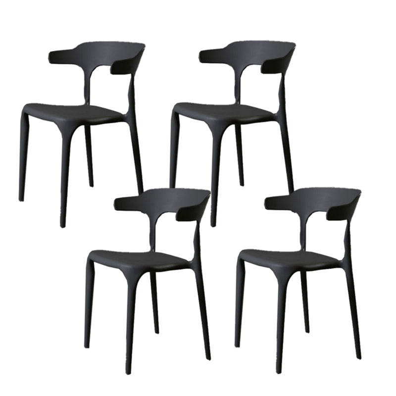 Contemporary Style Armless Dining Chair Plastic Open Back Side Chair for Restaurant