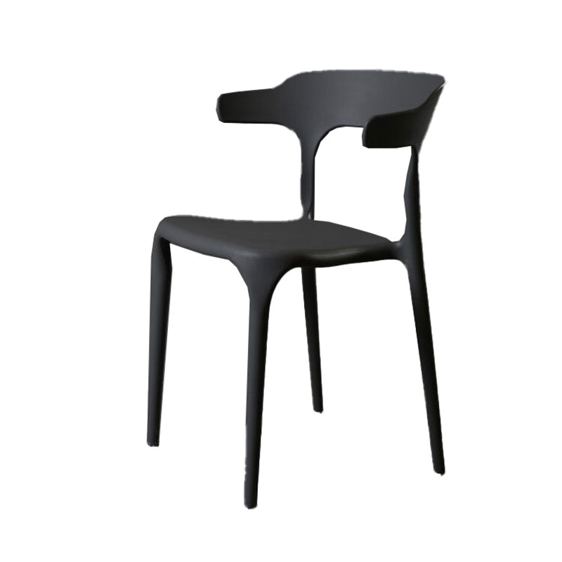 Contemporary Style Armless Dining Chair Plastic Open Back Side Chair for Restaurant
