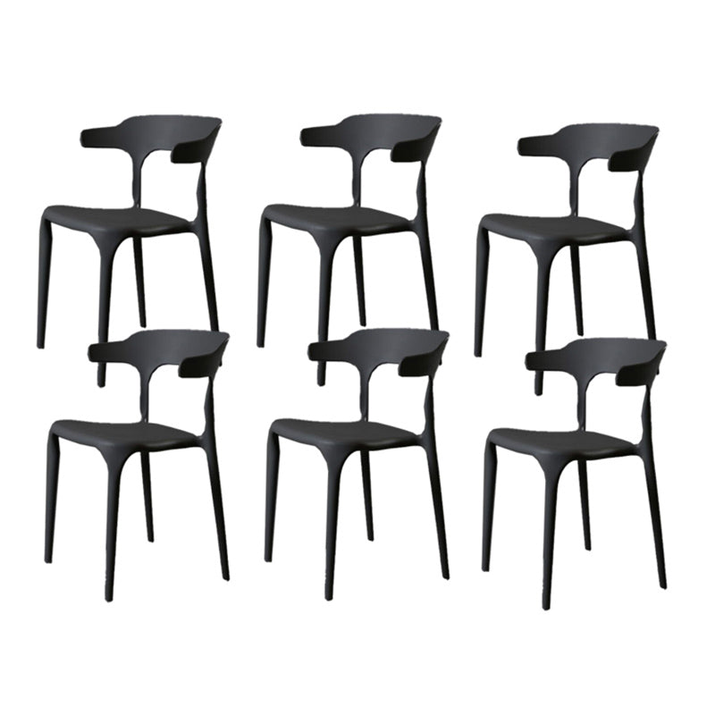 Contemporary Style Armless Dining Chair Plastic Open Back Side Chair for Restaurant