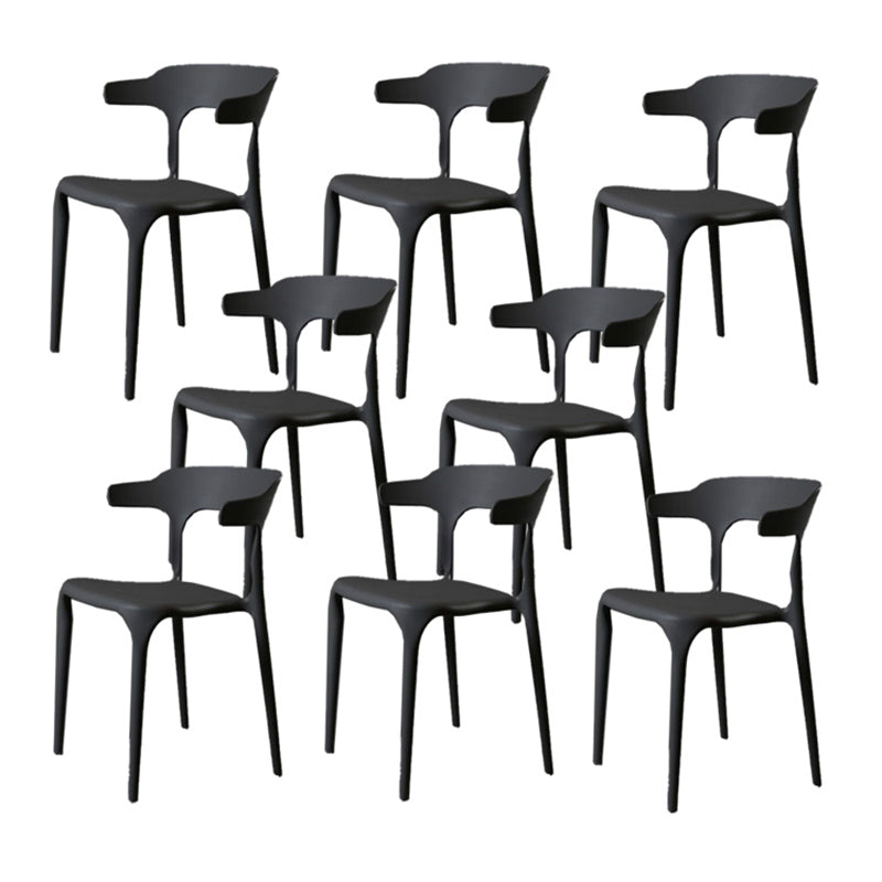 Contemporary Style Armless Dining Chair Plastic Open Back Side Chair for Restaurant