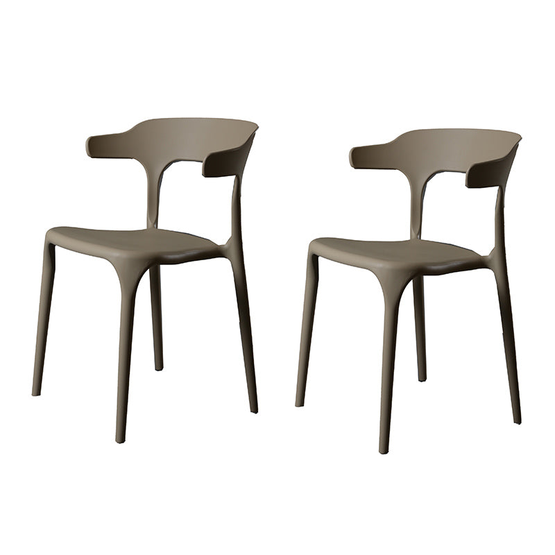 Contemporary Style Armless Dining Chair Plastic Open Back Side Chair for Restaurant