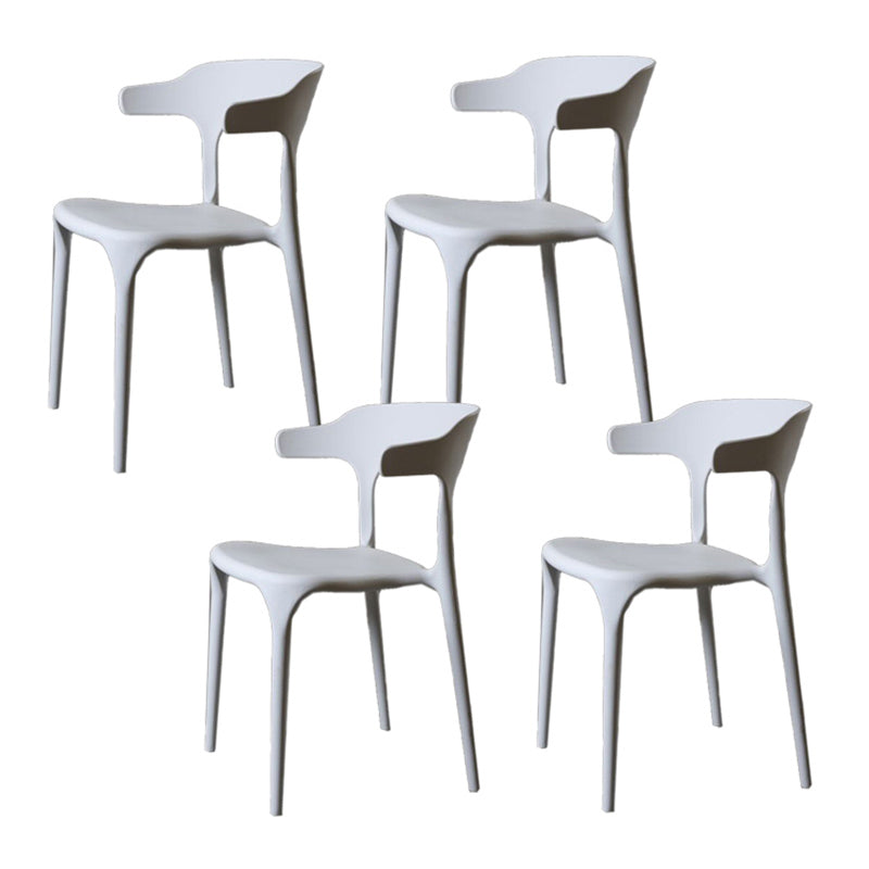 Contemporary Style Armless Dining Chair Plastic Open Back Side Chair for Restaurant