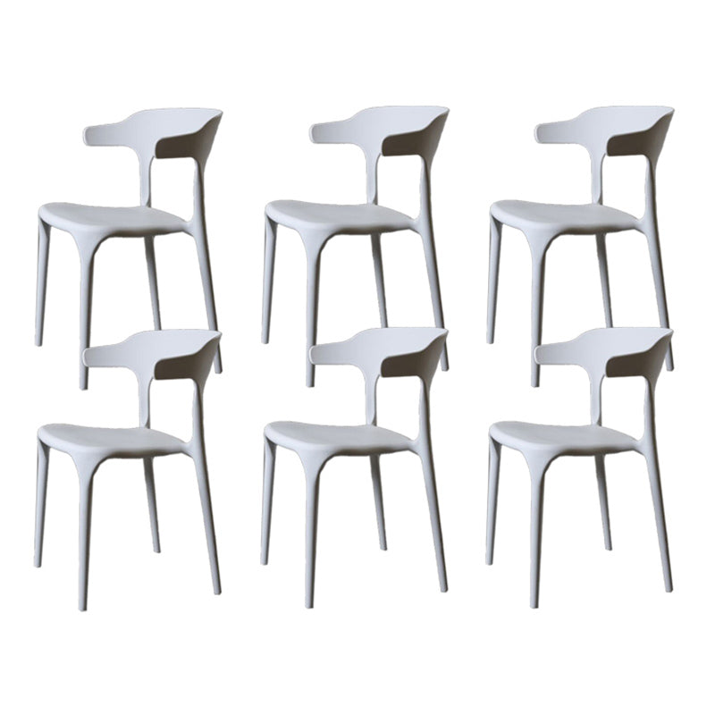 Contemporary Style Armless Dining Chair Plastic Open Back Side Chair for Restaurant