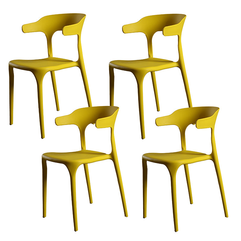 Contemporary Style Armless Dining Chair Plastic Open Back Side Chair for Restaurant