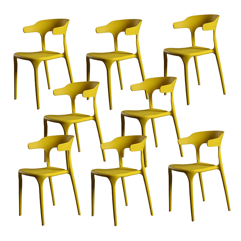 Contemporary Style Armless Dining Chair Plastic Open Back Side Chair for Restaurant