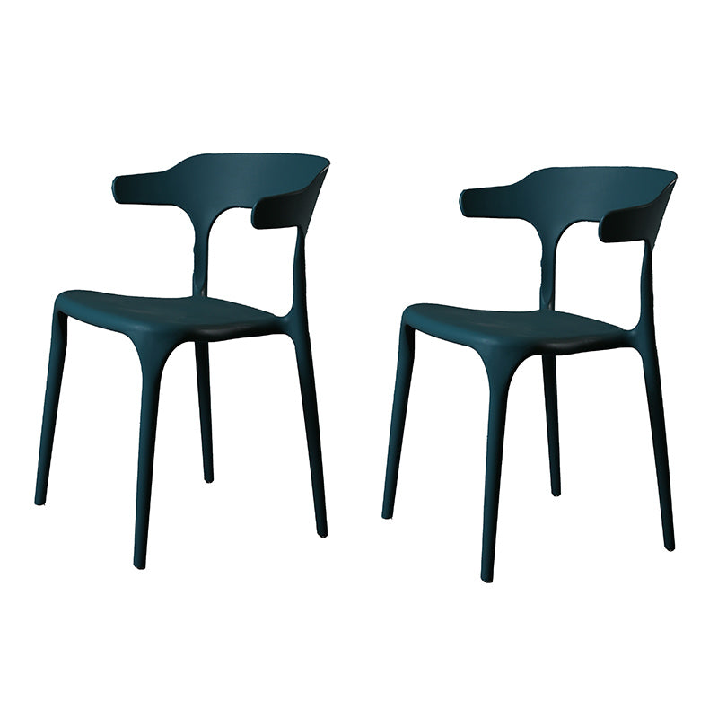 Contemporary Style Armless Dining Chair Plastic Open Back Side Chair for Restaurant