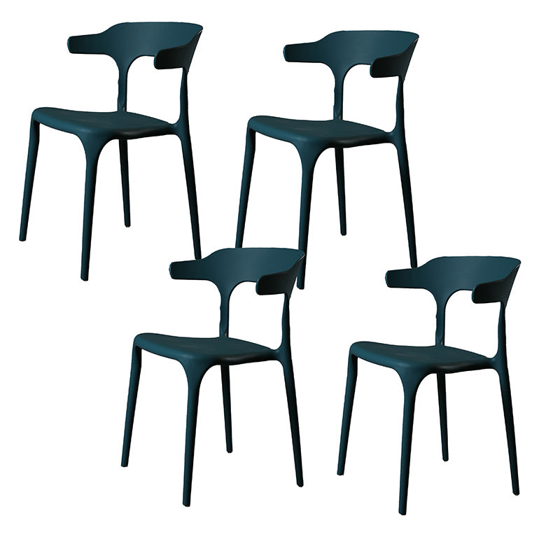 Contemporary Style Armless Dining Chair Plastic Open Back Side Chair for Restaurant
