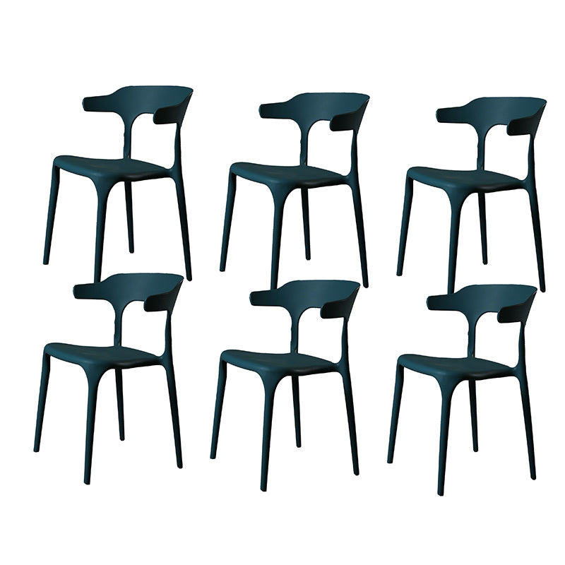 Contemporary Style Armless Dining Chair Plastic Open Back Side Chair for Restaurant